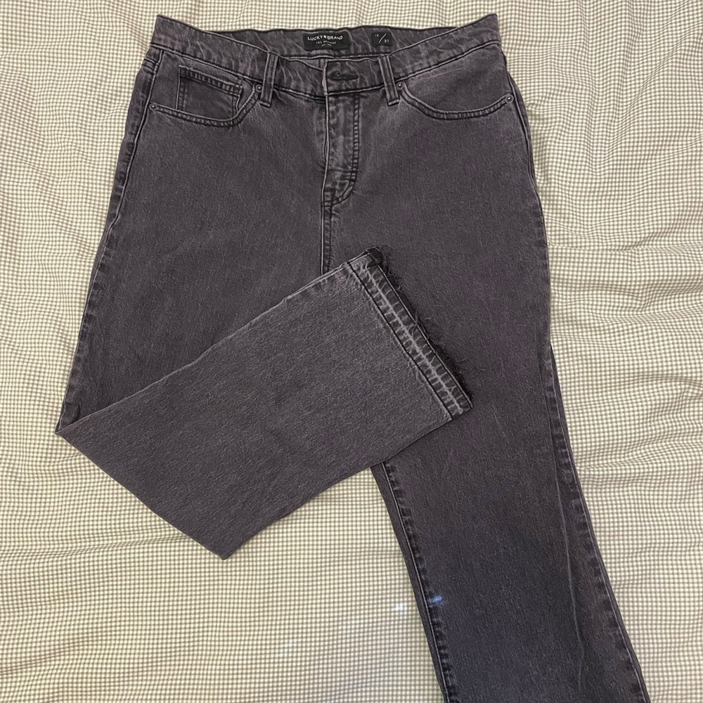 Lucky Brand Women's Dark Gray Straight Leg Jeans